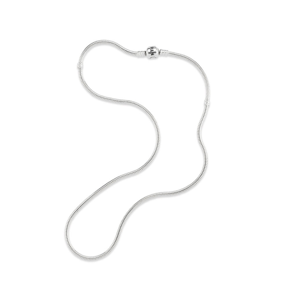 Pandora Zilveren Sterling Barrel Clasp Ketting 590703Hv