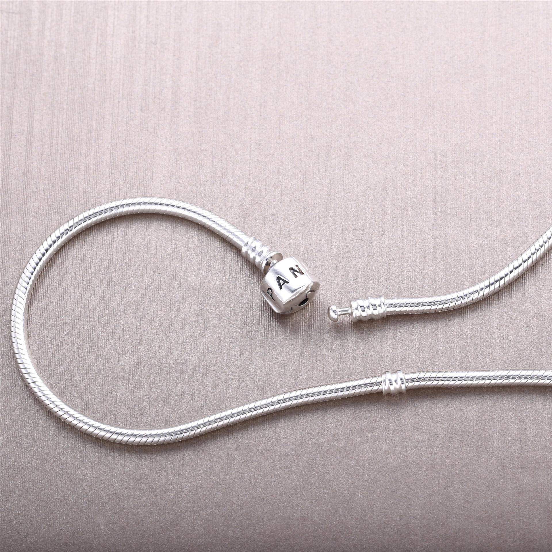 Pandora Zilveren Sterling Barrel Clasp Ketting 590703Hv