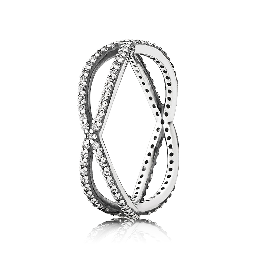 PANDORA Entwined Silver Ring With Cubic Zirconia - 190930CZ