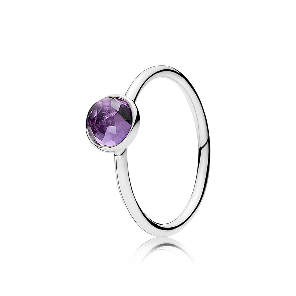 February Droplet Birthstone Ring - 191012Sam