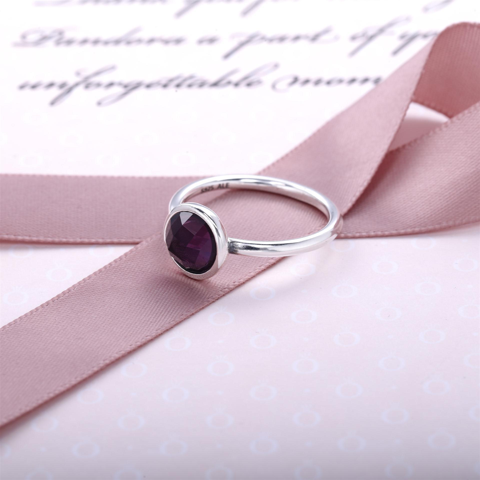 February Droplet Birthstone Ring - 191012Sam