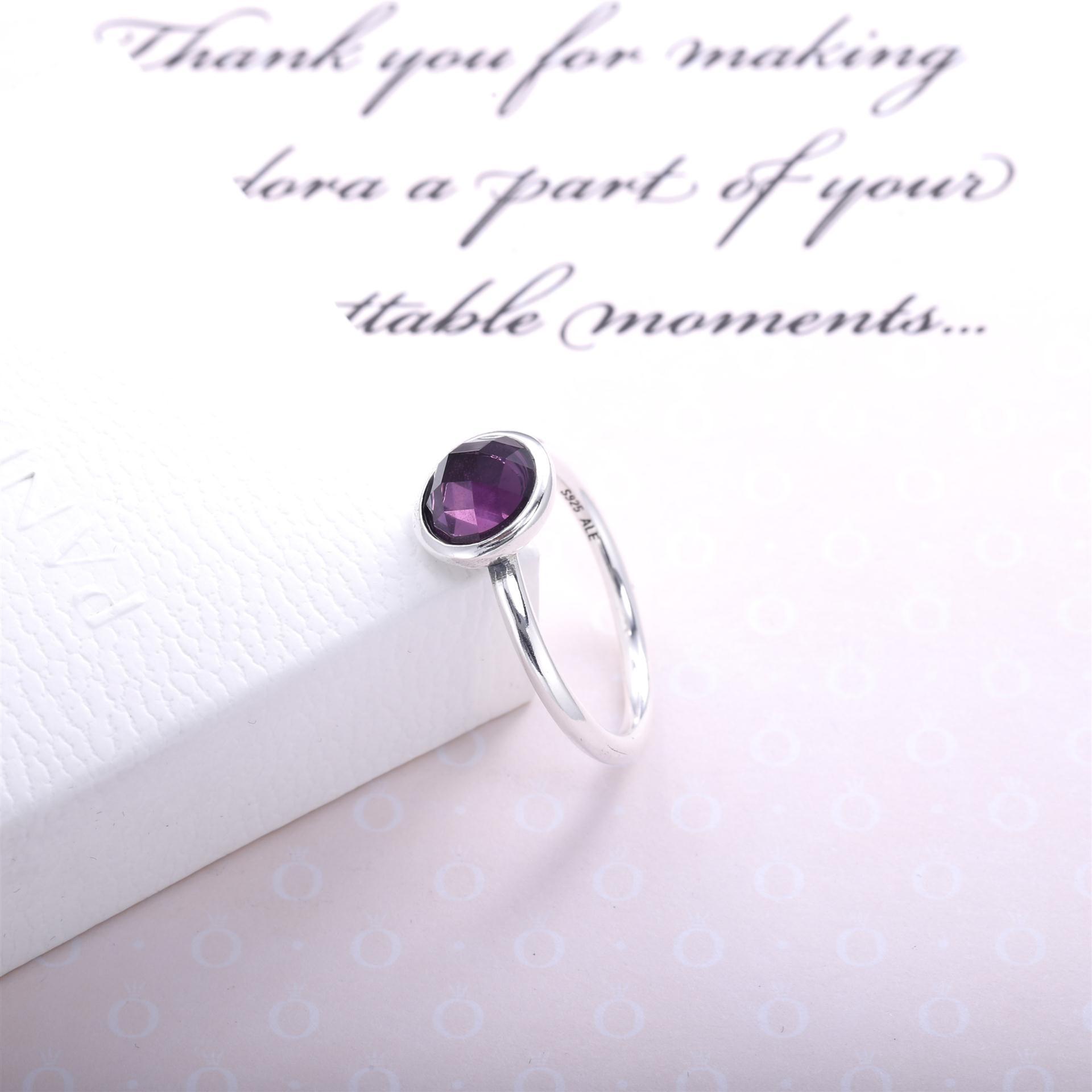 February Droplet Birthstone Ring - 191012Sam