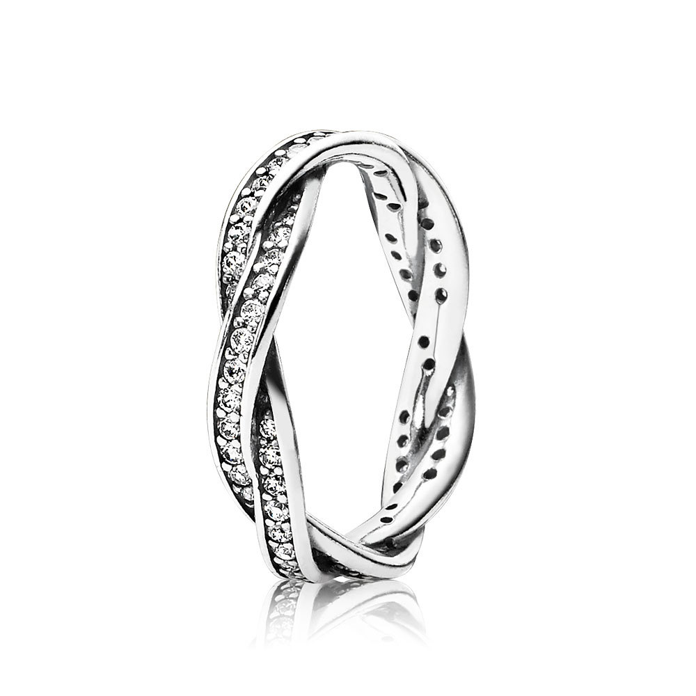 PANDORA Gevlochten Pavé Gezette Ring 190892CZ