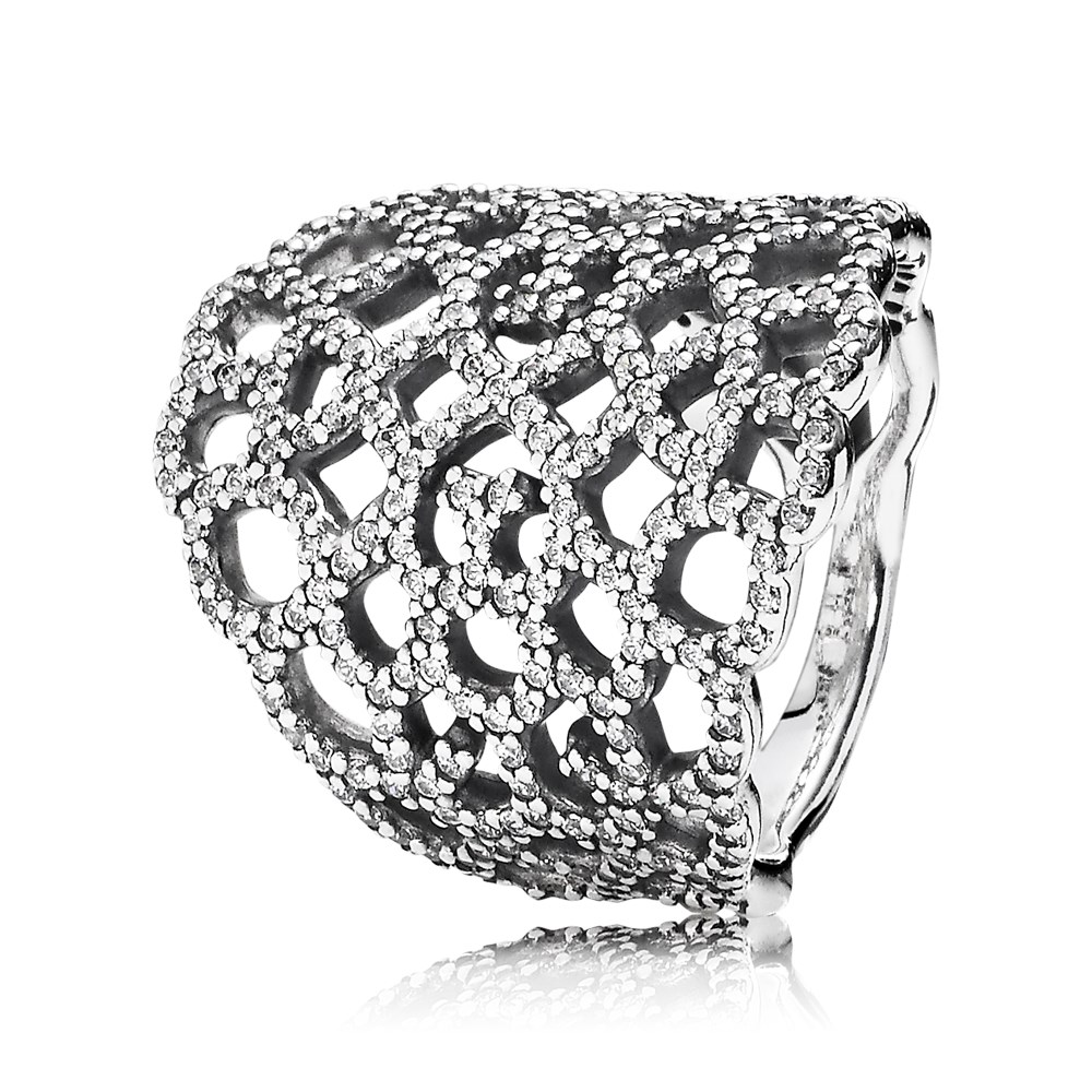 PANDORA Lace Silver Ring With Cubic Zirconia - 190907CZ