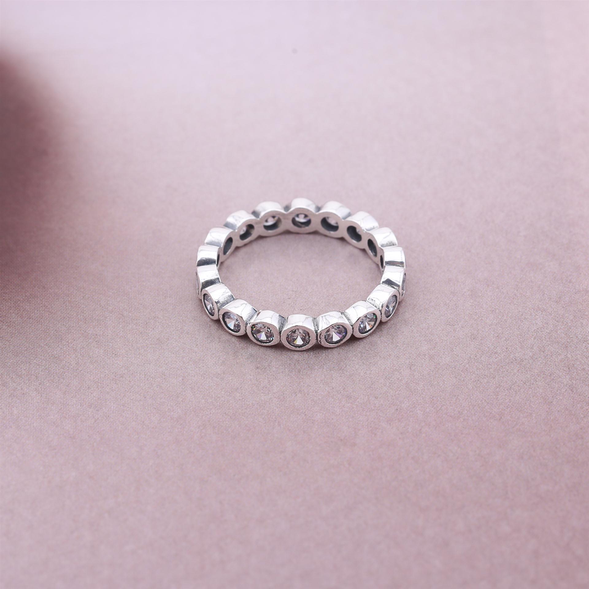 PANDORA Large Round Eternity Silver Ring With Cubic Zirconia - 190942CZ