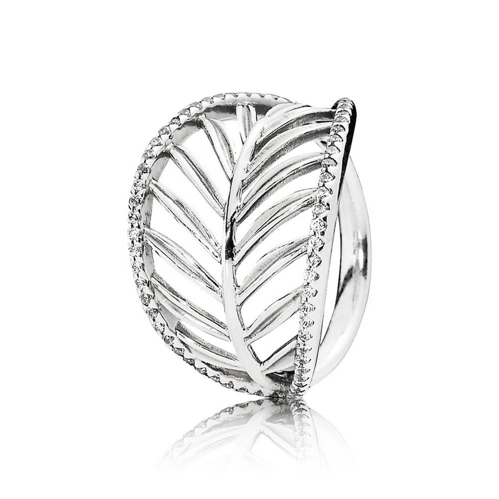 PANDORA Palm Tree Silver Ring With Cubic Zirconia - 190952CZ