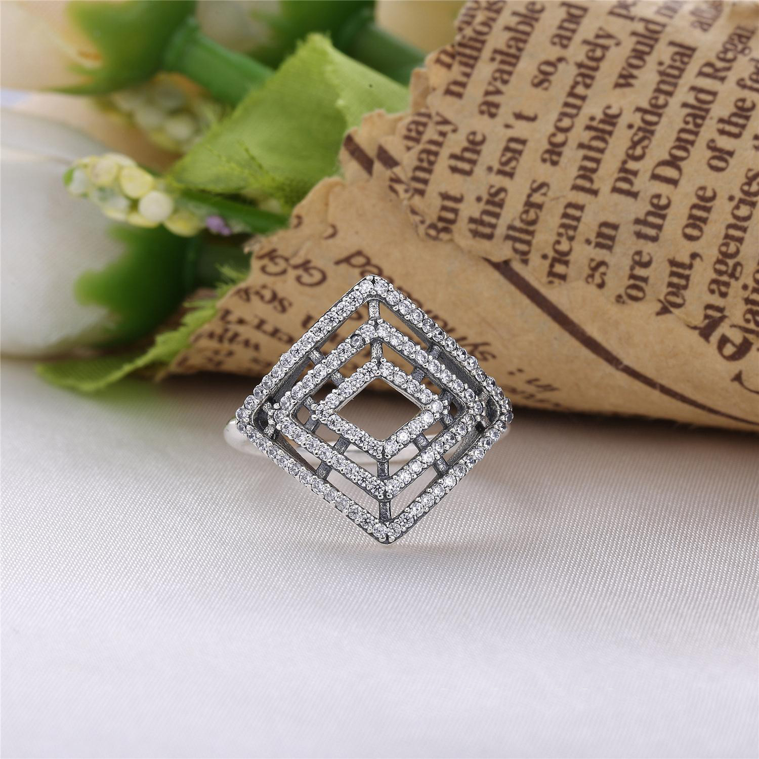 PANDORA Ring Geometrische Lijnen - 196210CZ