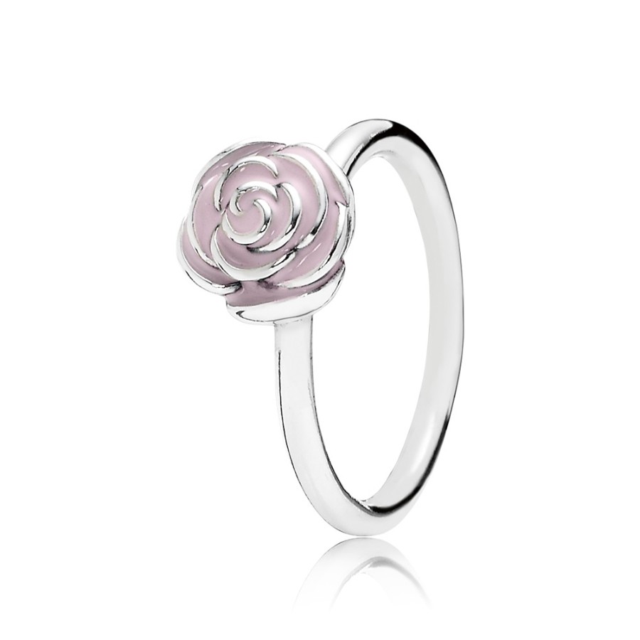 PANDORA Rose Silver Ring With Pink Enamel - 190905En40