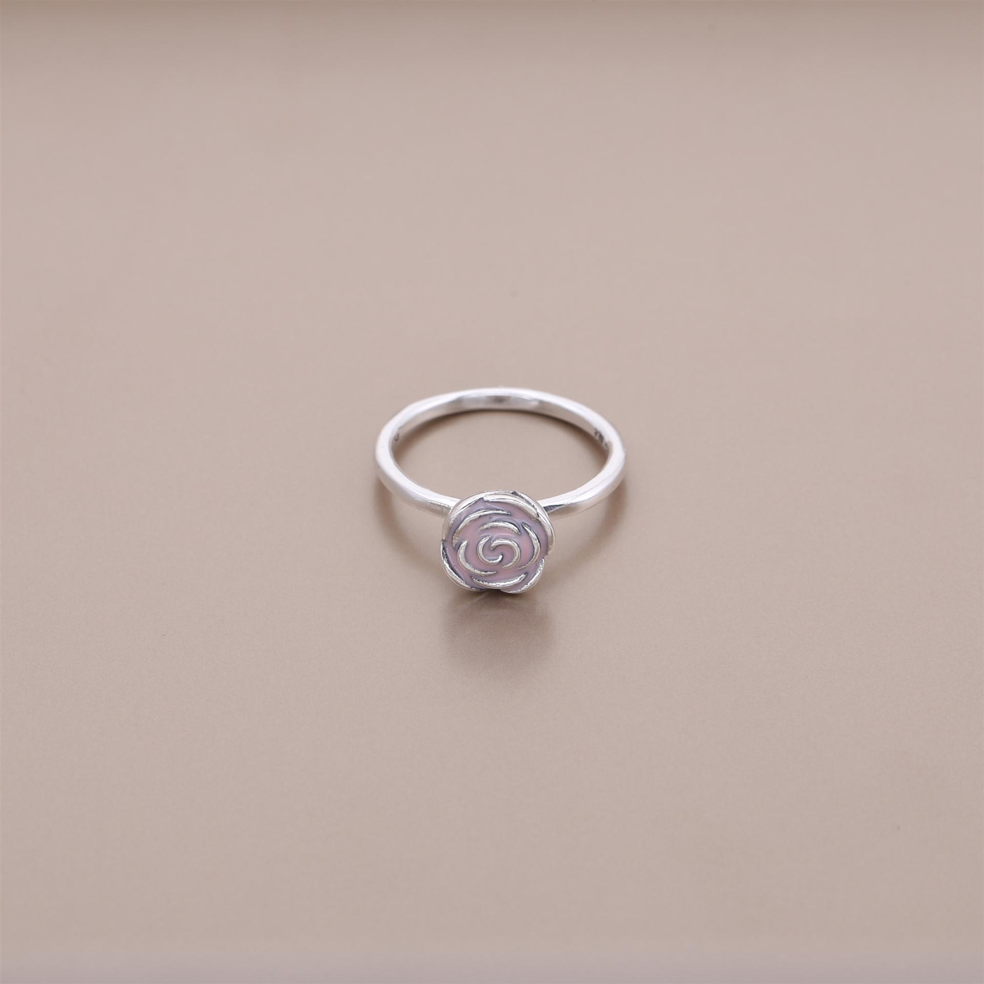 PANDORA Rose Silver Ring With Pink Enamel - 190905En40