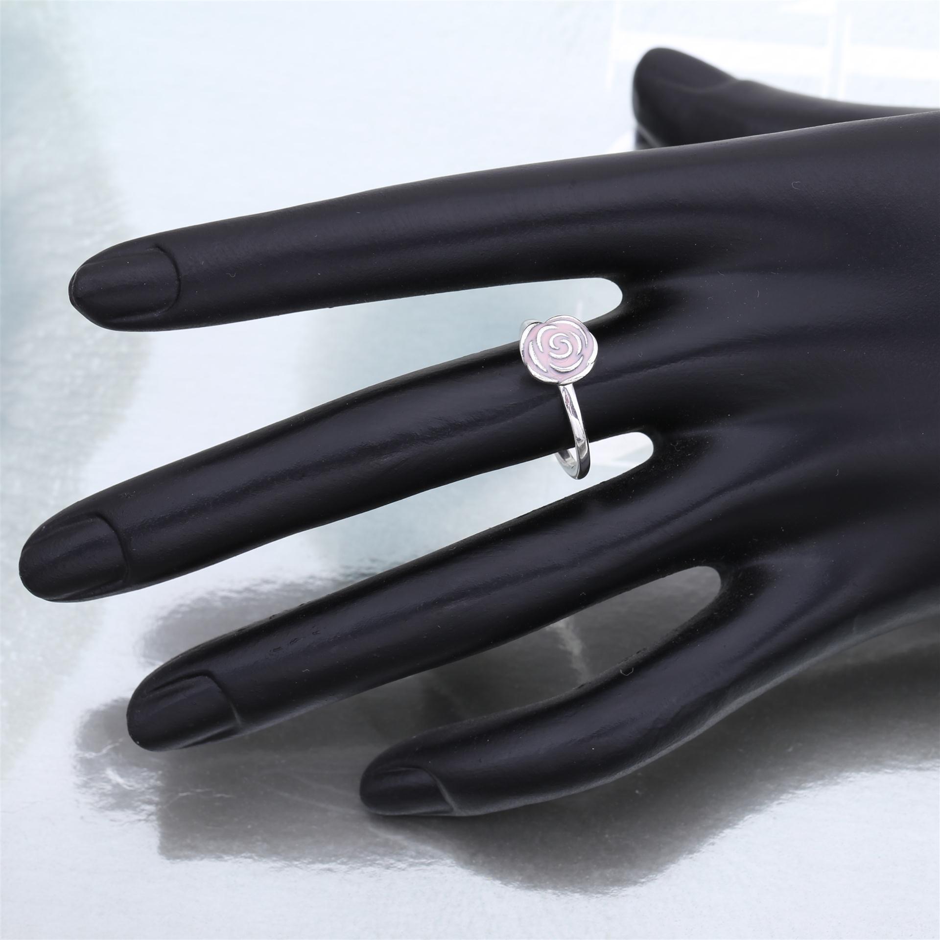 PANDORA Rose Silver Ring With Pink Enamel - 190905En40