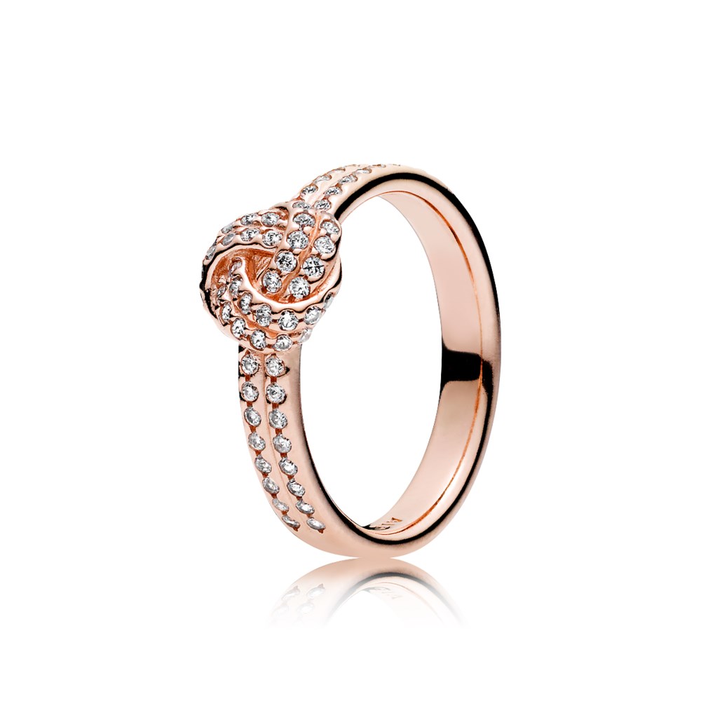 Pandora Rose Stralende Liefdesknoop Ring 180997CZ