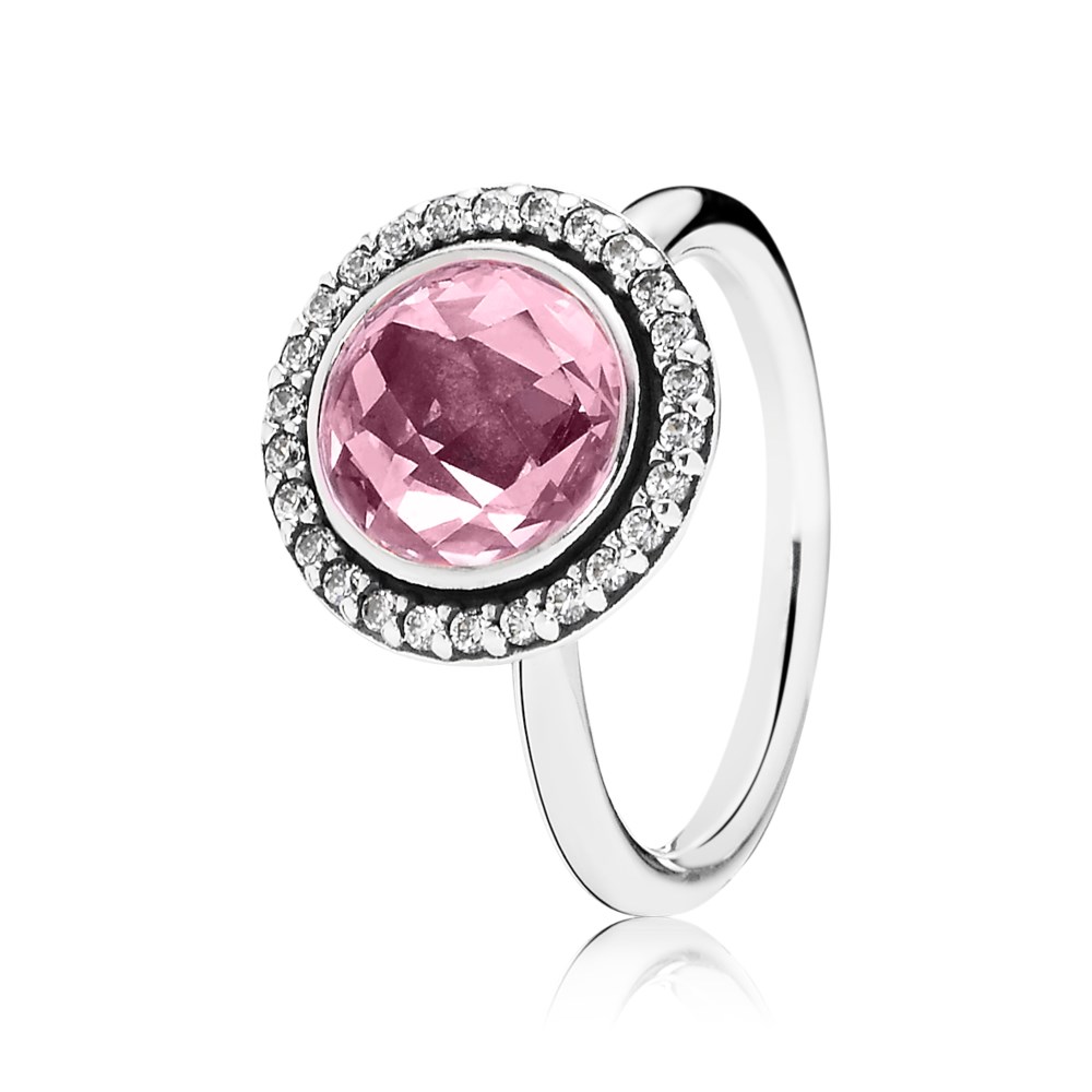 PANDORA Silver Ring With Clear And Pink Cubic Zirconia - 190904PCZ