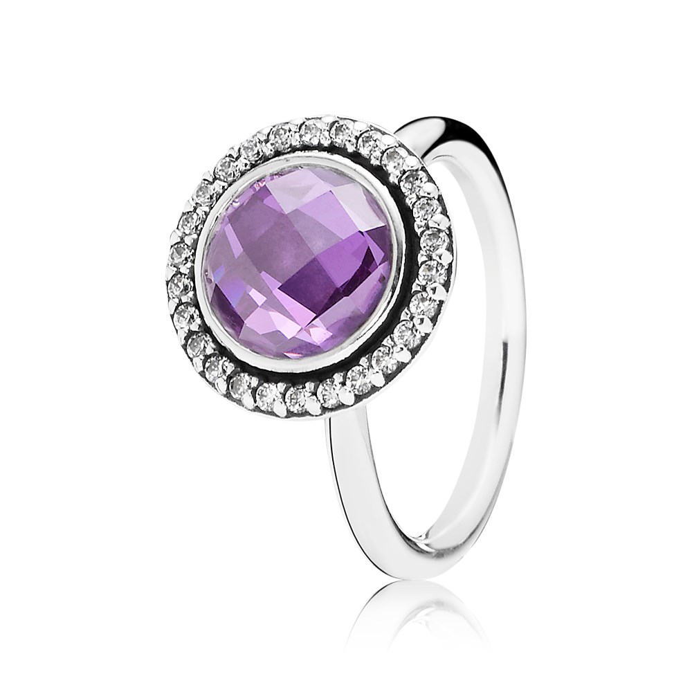 PANDORA Silver Ring With Clear And Purple Cubic Zirconia - 190904ACZ