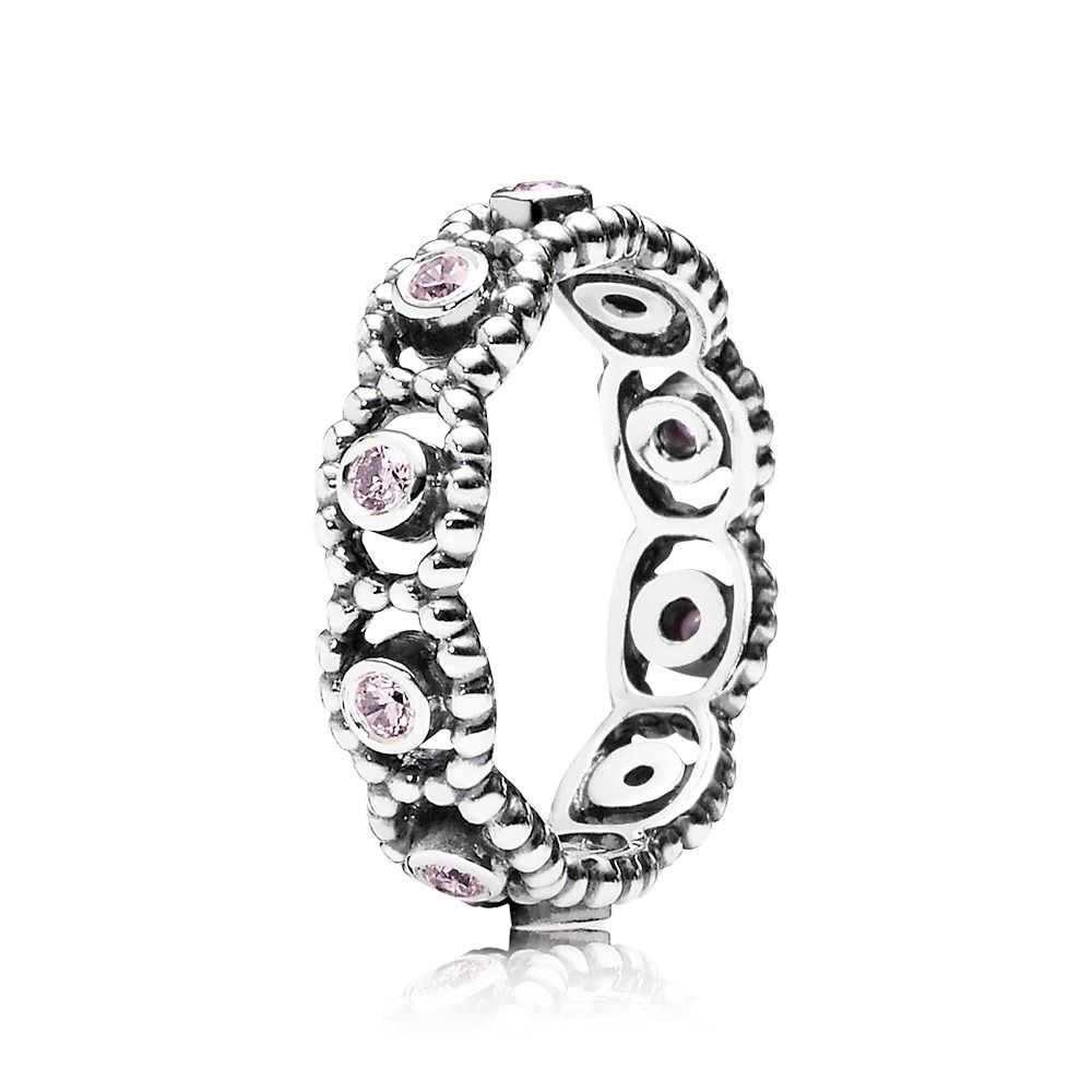 Silver Ring With Pink Cubic Zirconia - 190881PCZ