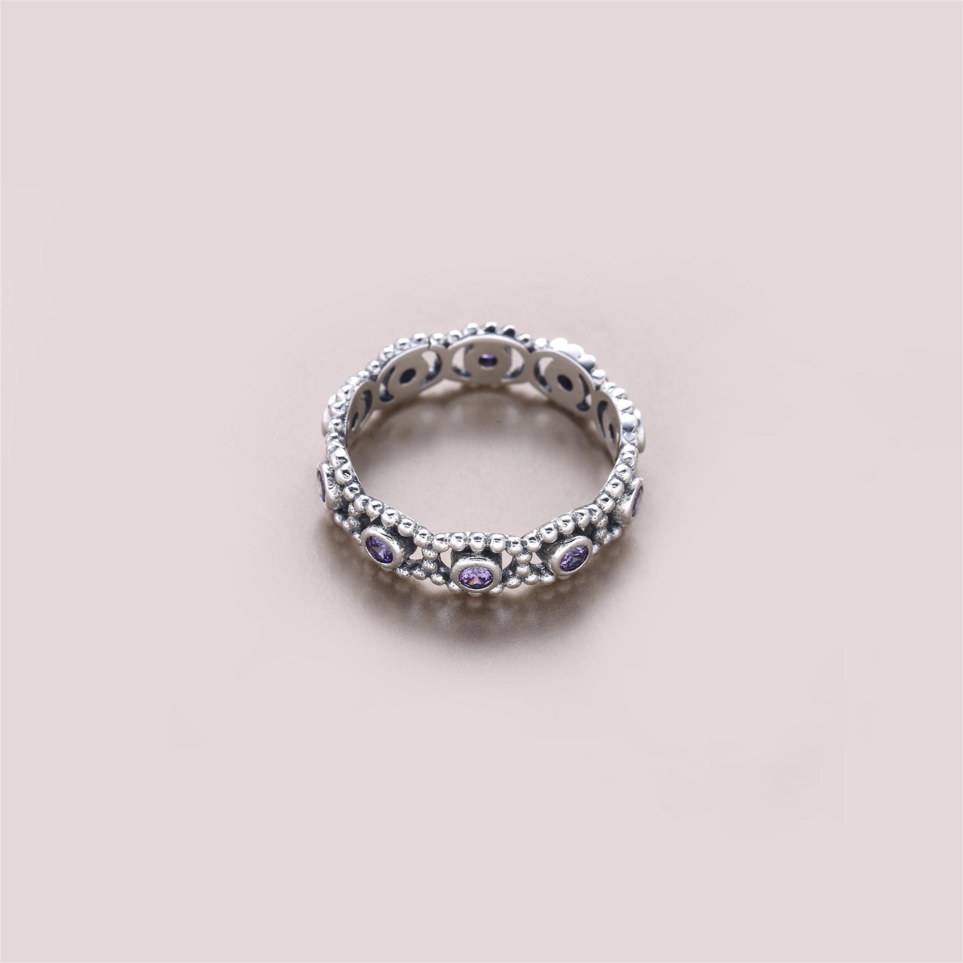 Silver Ring With Pink Cubic Zirconia - 190881PCZ