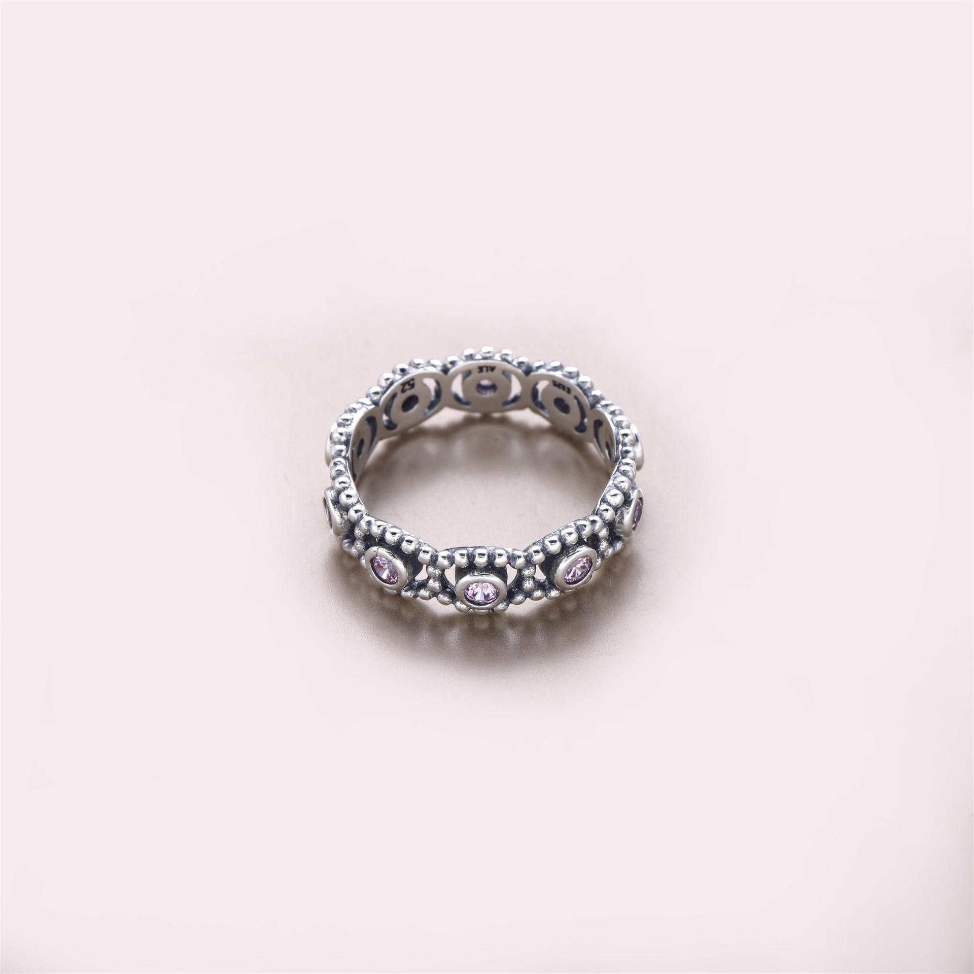 Silver Ring With Pink Cubic Zirconia - 190881PCZ