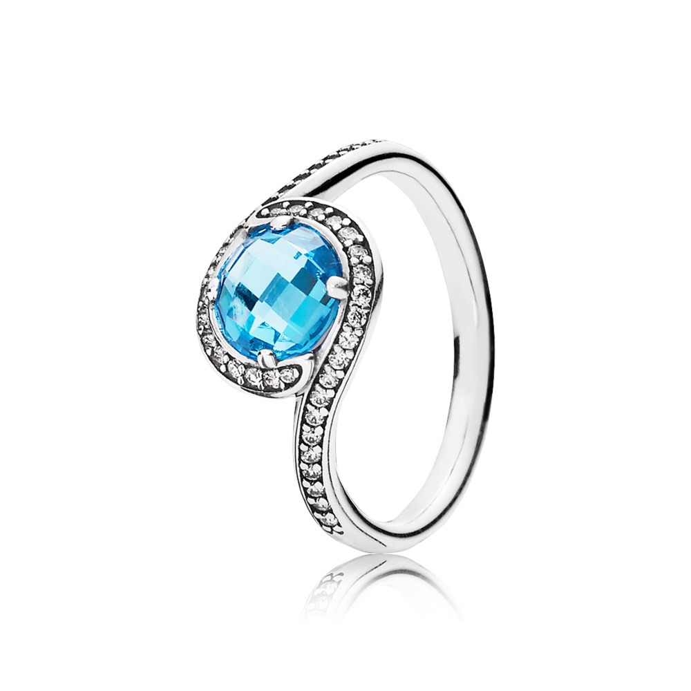 PANDORA Sky Blue Radiant Embellishment Ring - 190968Nbs