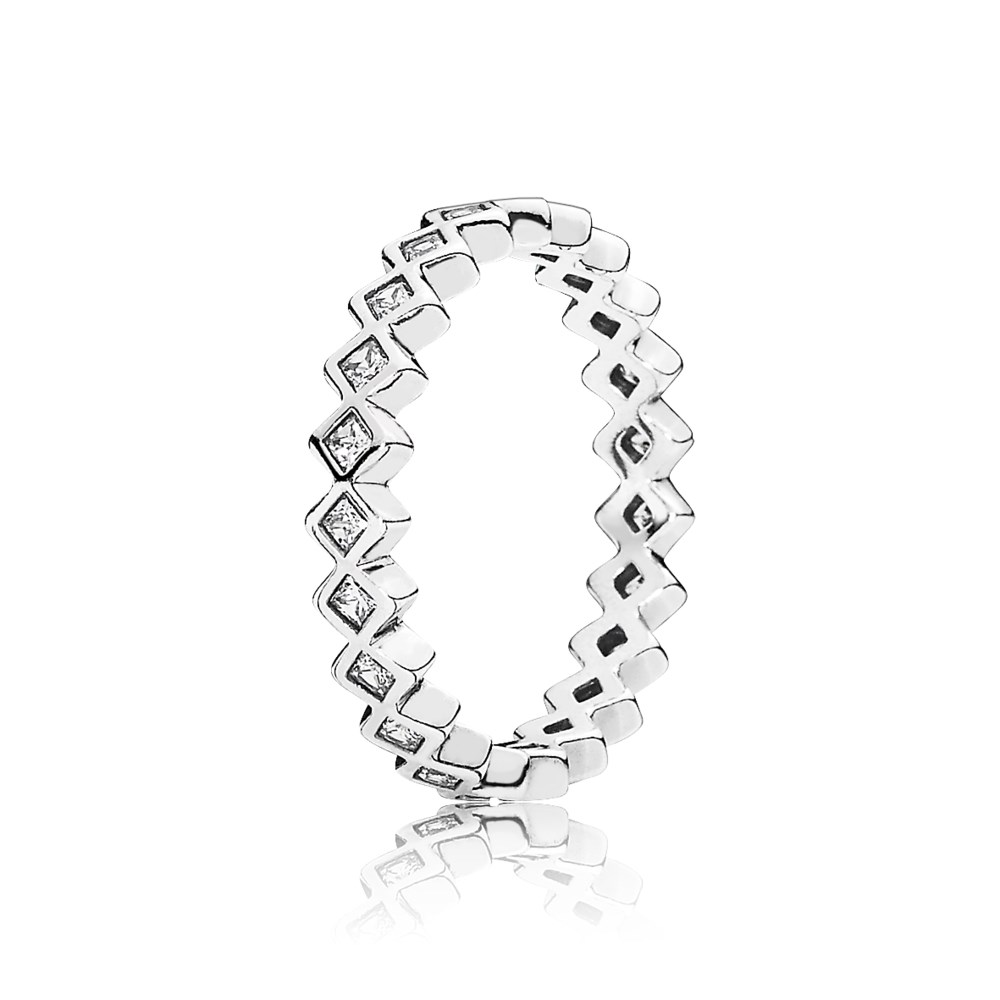 PANDORA Square Eternity Silver Ring With Cubic Zirconia - 190944CZ