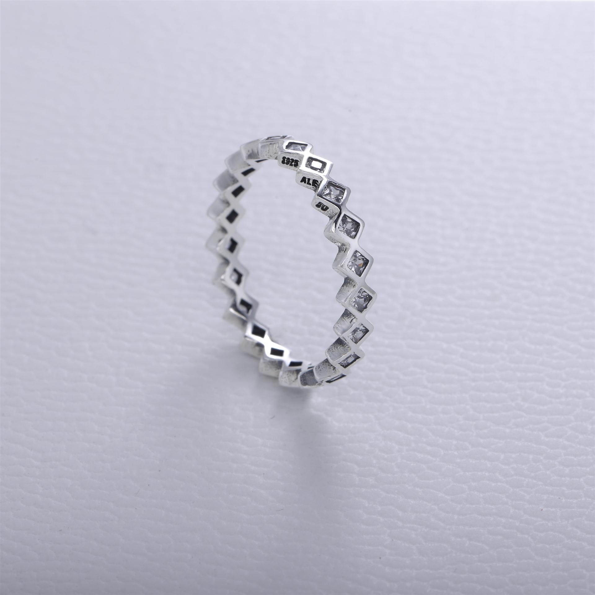 PANDORA Square Eternity Silver Ring With Cubic Zirconia - 190944CZ