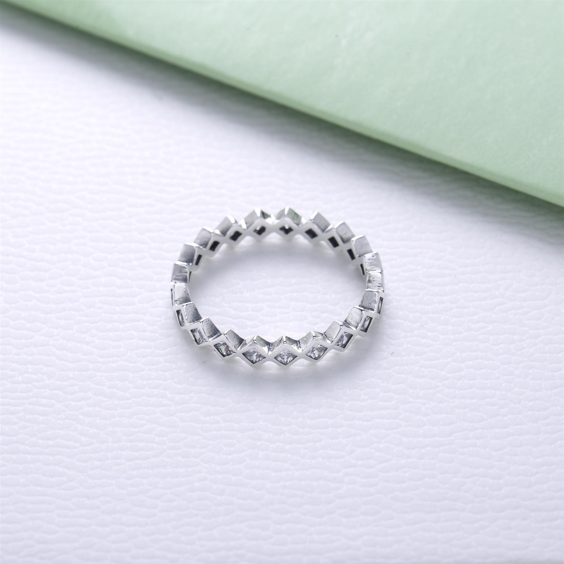 PANDORA Square Eternity Silver Ring With Cubic Zirconia - 190944CZ