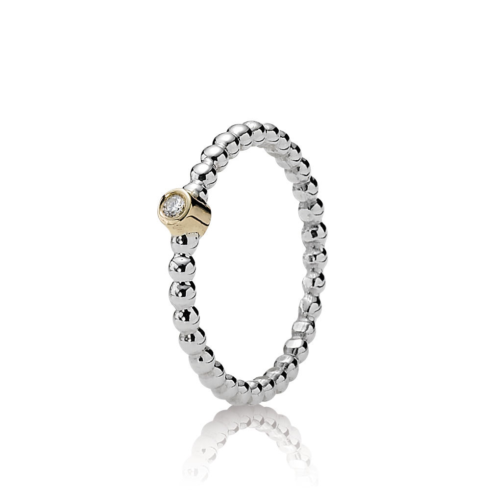 Pandora Zilver En 14K Goud Avond Ster Ring 190214D