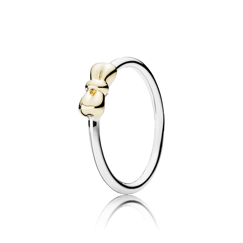 Pandora Zilver En 14K Goud Petite Bow Ring 190972