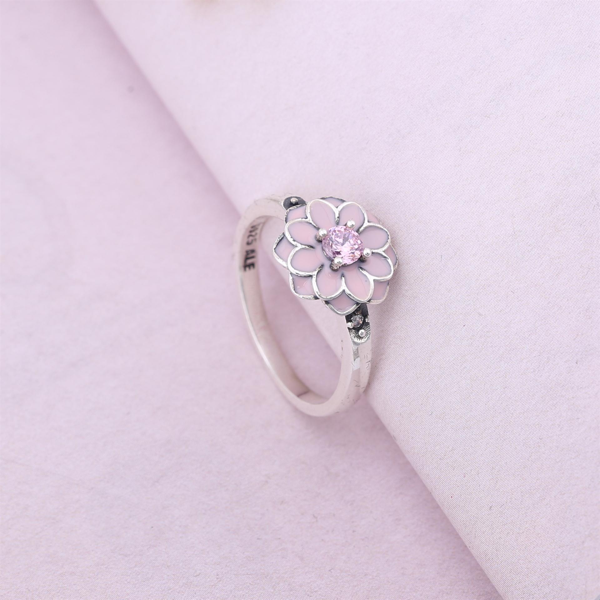 Pandora Zilveren Bloeiende Dahlia Glazuur Ring 190985Nbp