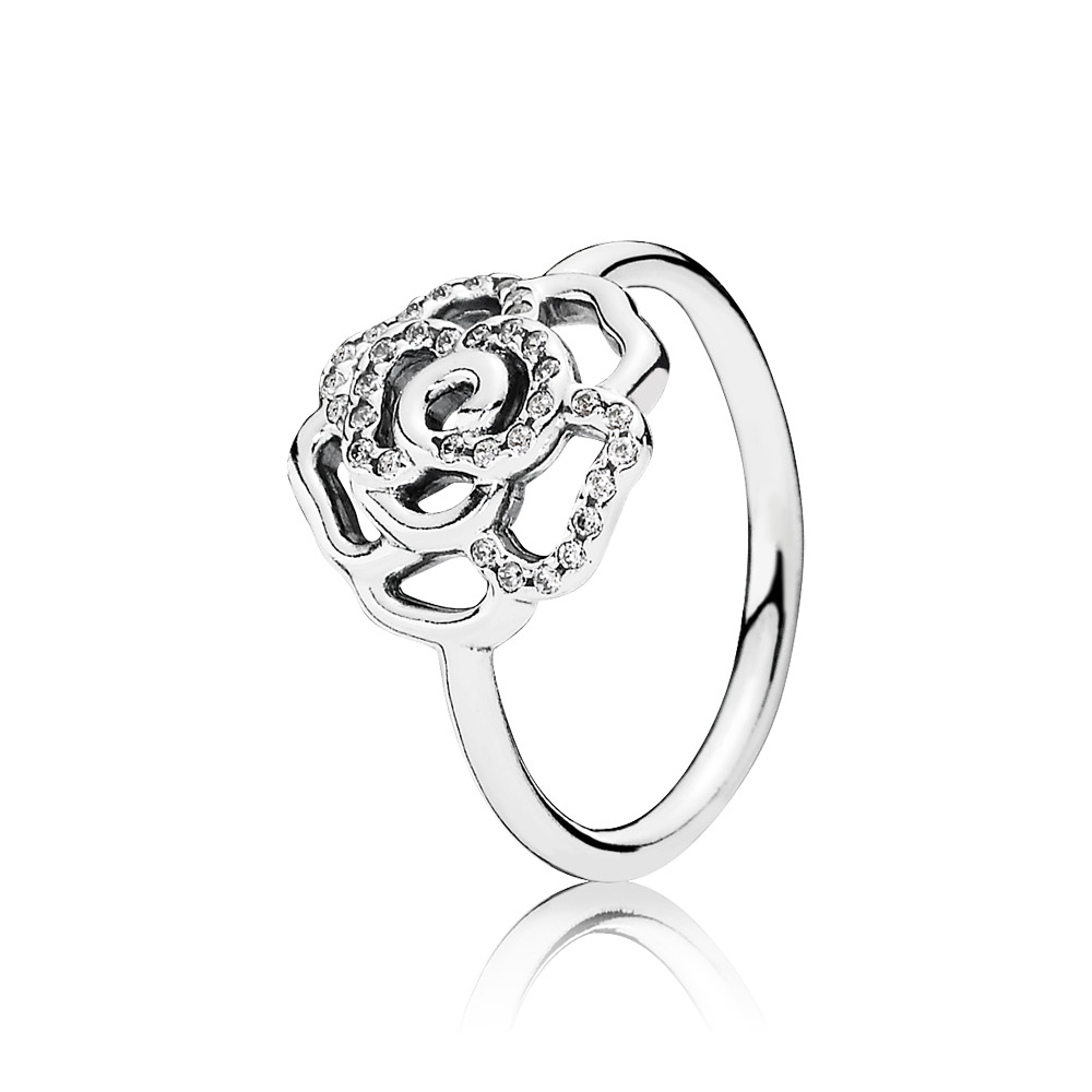 Pandora Zilveren Glinsterende Delicate Rose Ring 190949CZ