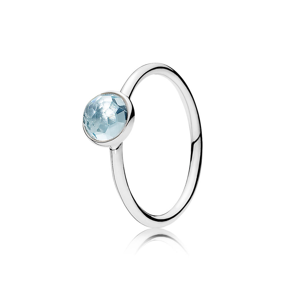 Pandora Zilveren Maart Druppel Birthstone Ring 191012Nab