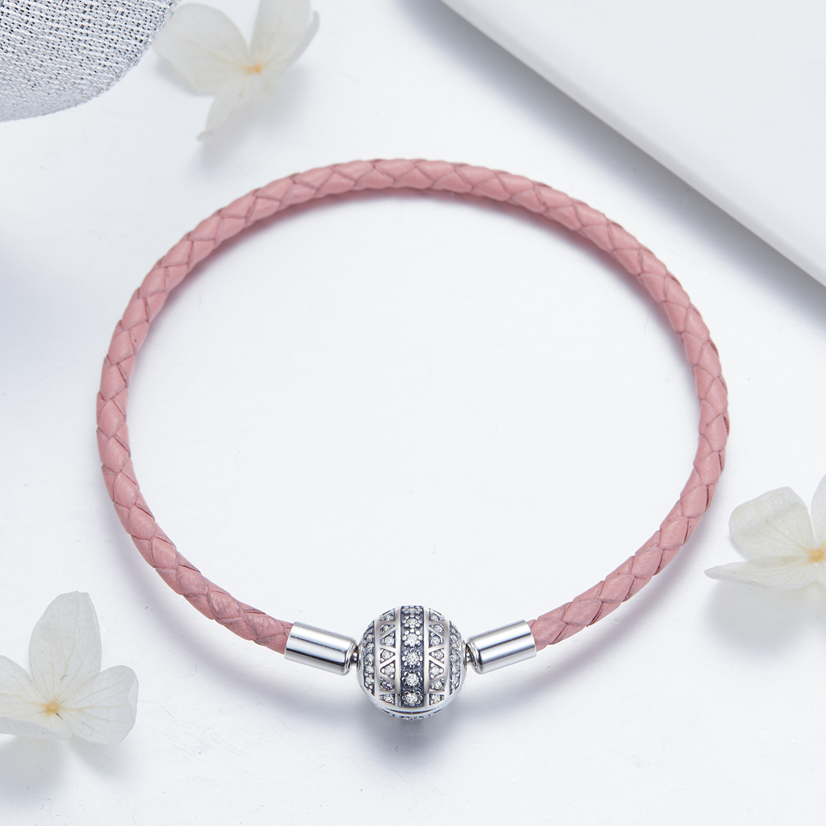 Pandora Style Meisjesachtige emotie Leren armband - SCB114