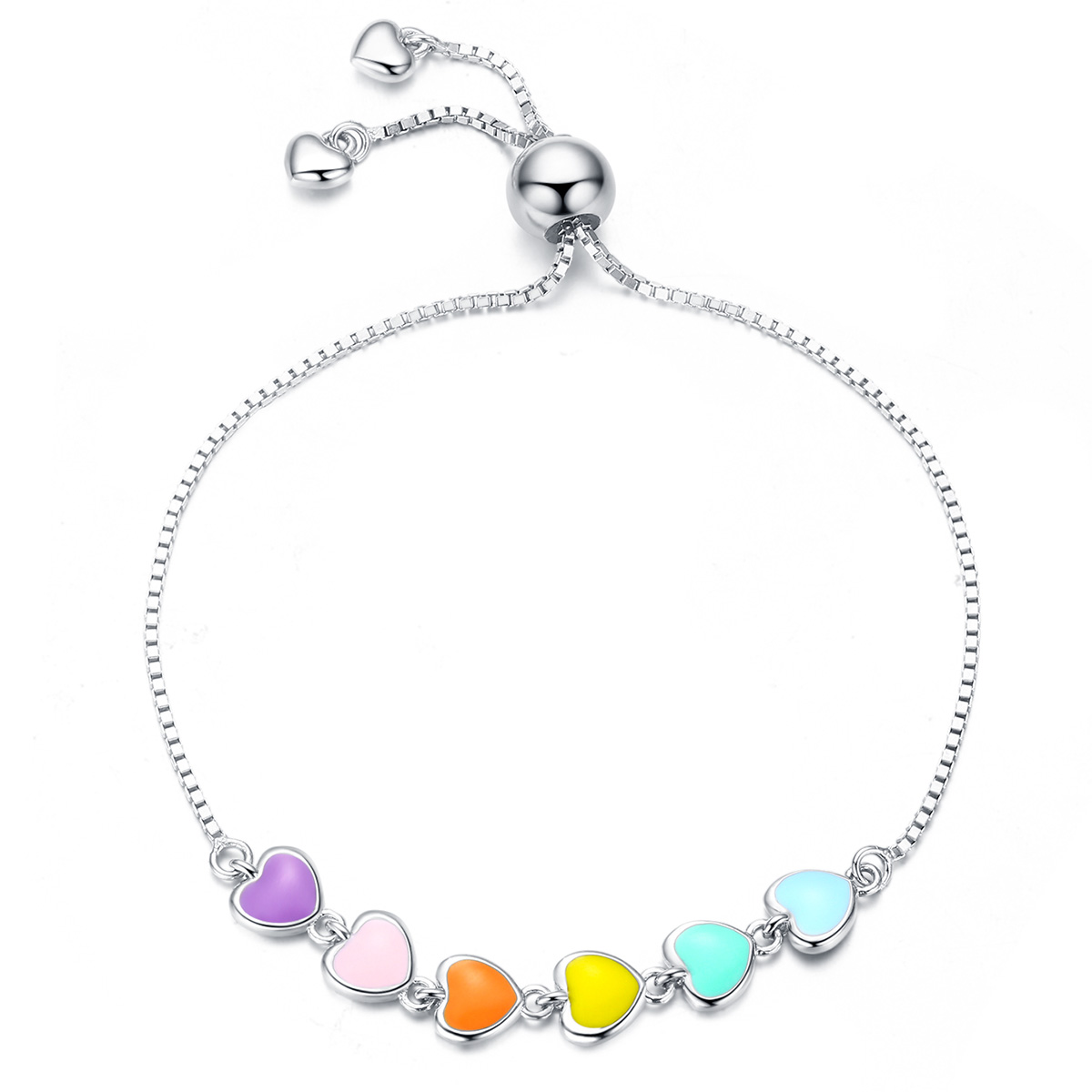 Pandora Style Regenboog Harten Armband - SCB158