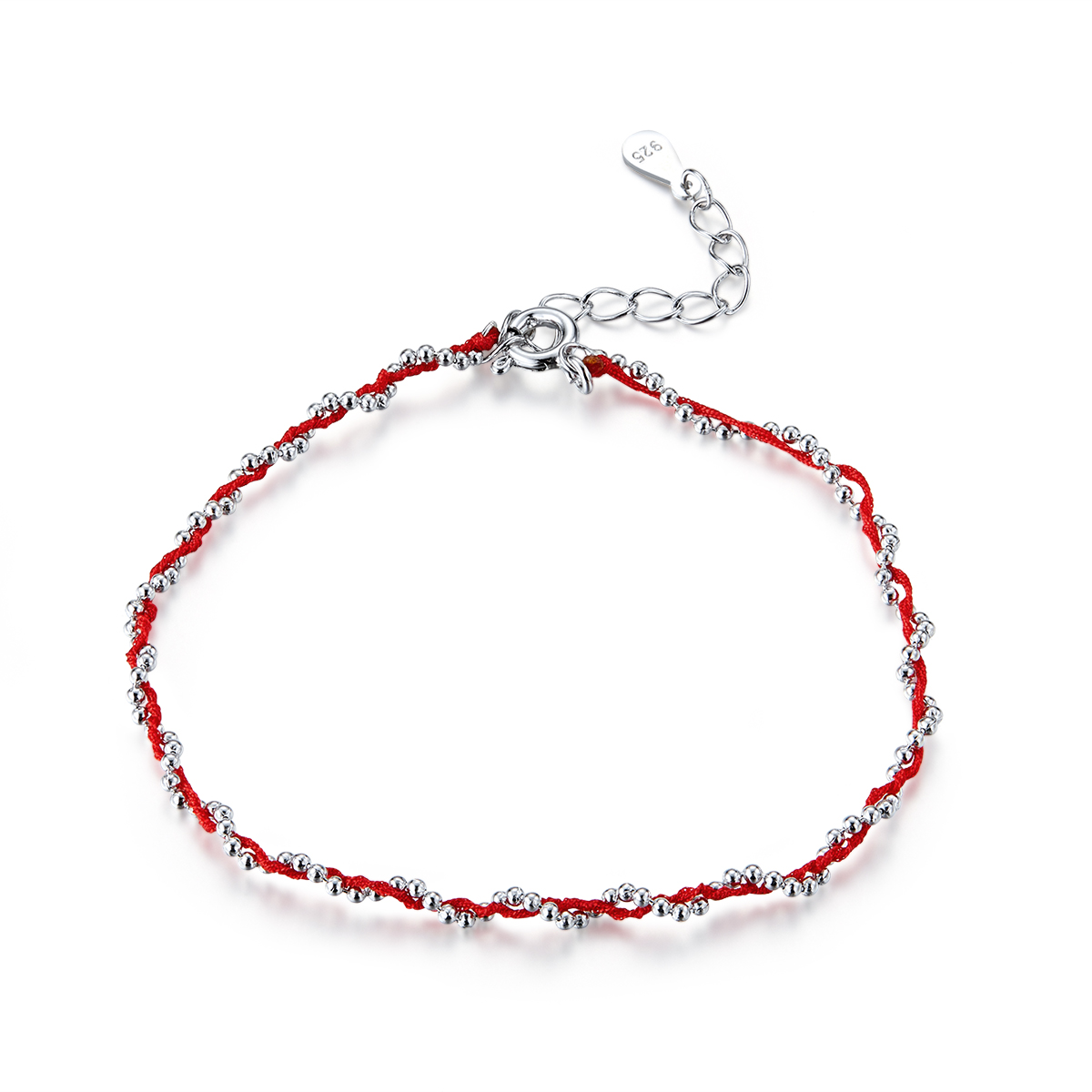 Pandora Style Rood touw Koordarmbanden - SCB173-RD