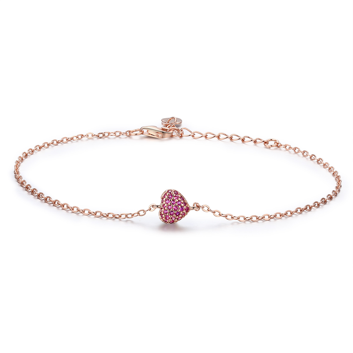 Pandora Style Rose Elegant hart Armband - SCB050