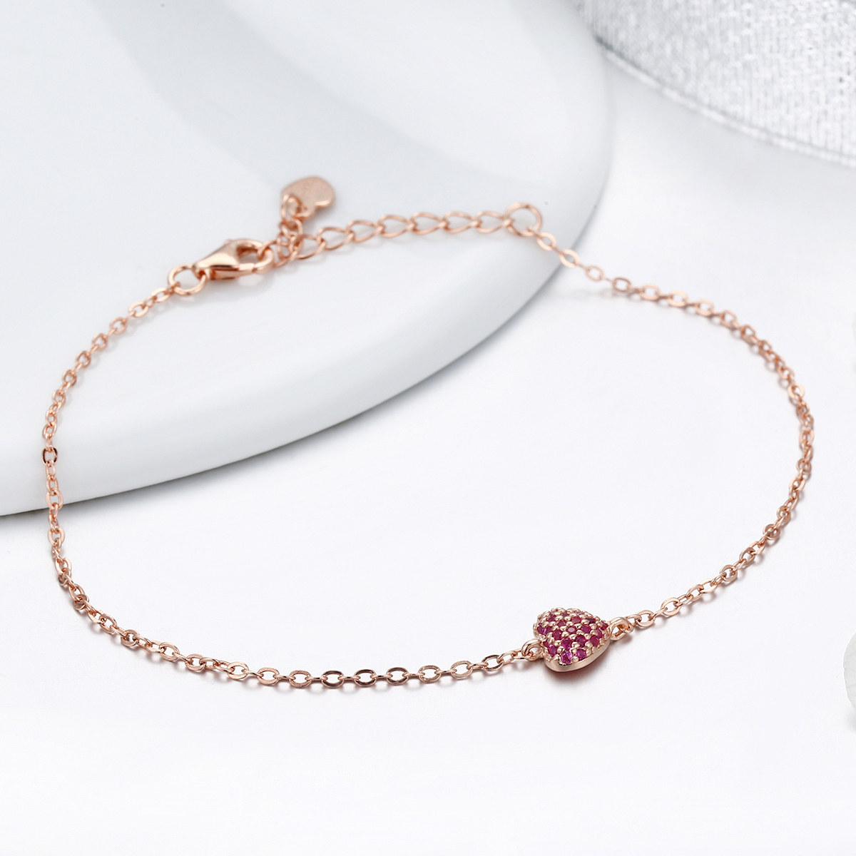 Pandora Style Rose Elegant hart Armband - SCB050