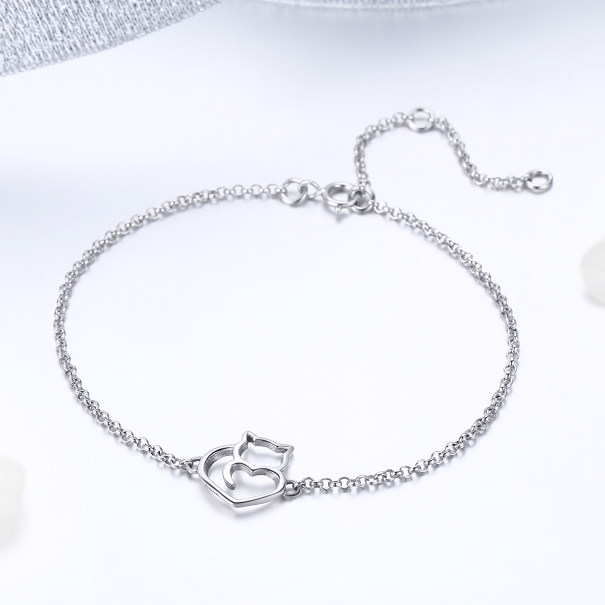 Pandora Style Rose Schattige kat Armband - SCB102-C