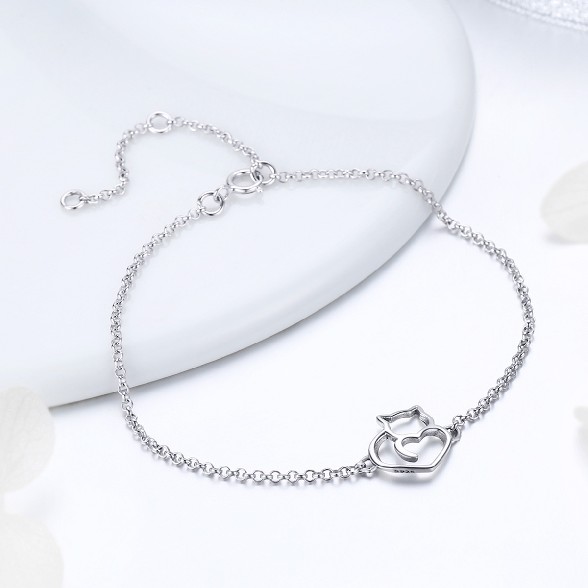 Pandora Style Rose Schattige kat Armband - SCB102-C