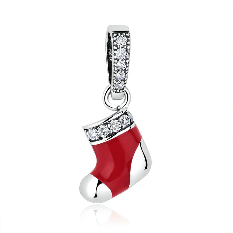 Pandora Style Kerstsokken Hangende Bedel - SCC074