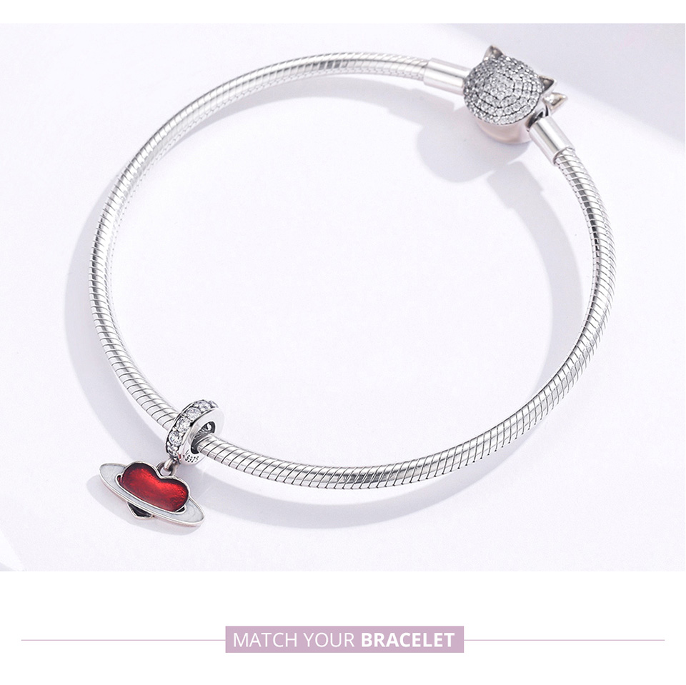 Pandora Style Liefde Planeet Hangende Bedel - SCC1165