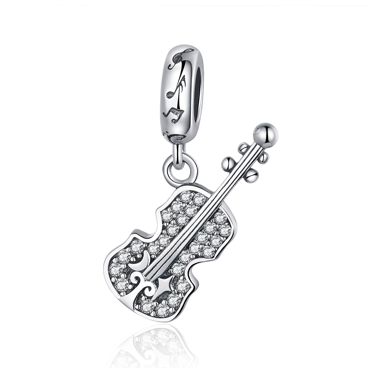 Pandora Style Pavé Viool Hangende Bedel - SCC1078