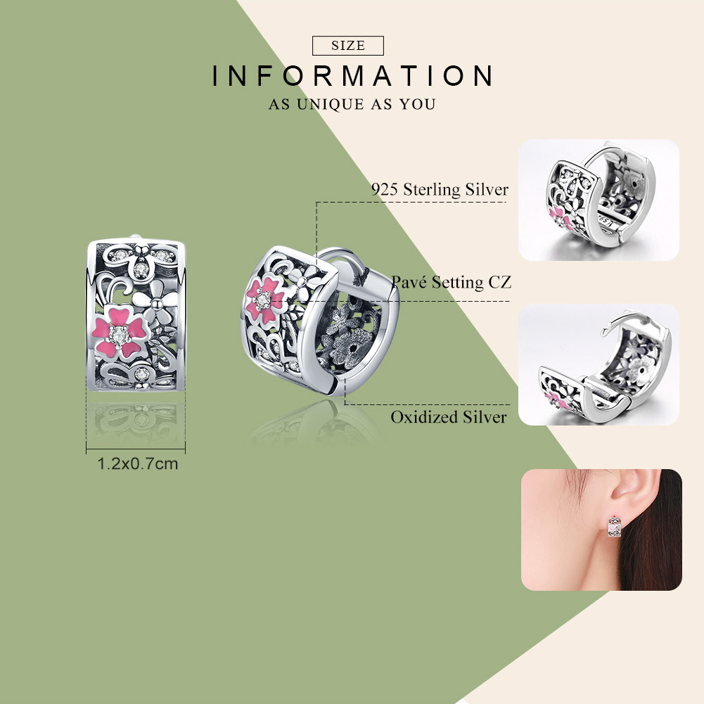 Pandora Style Bloem taal Oorknopjes - SCE541