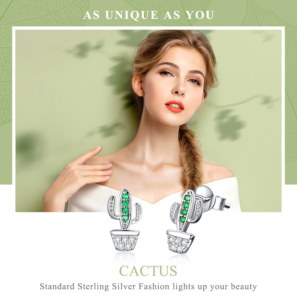 Pandora Style Cactus Oorknopjes - SCE522