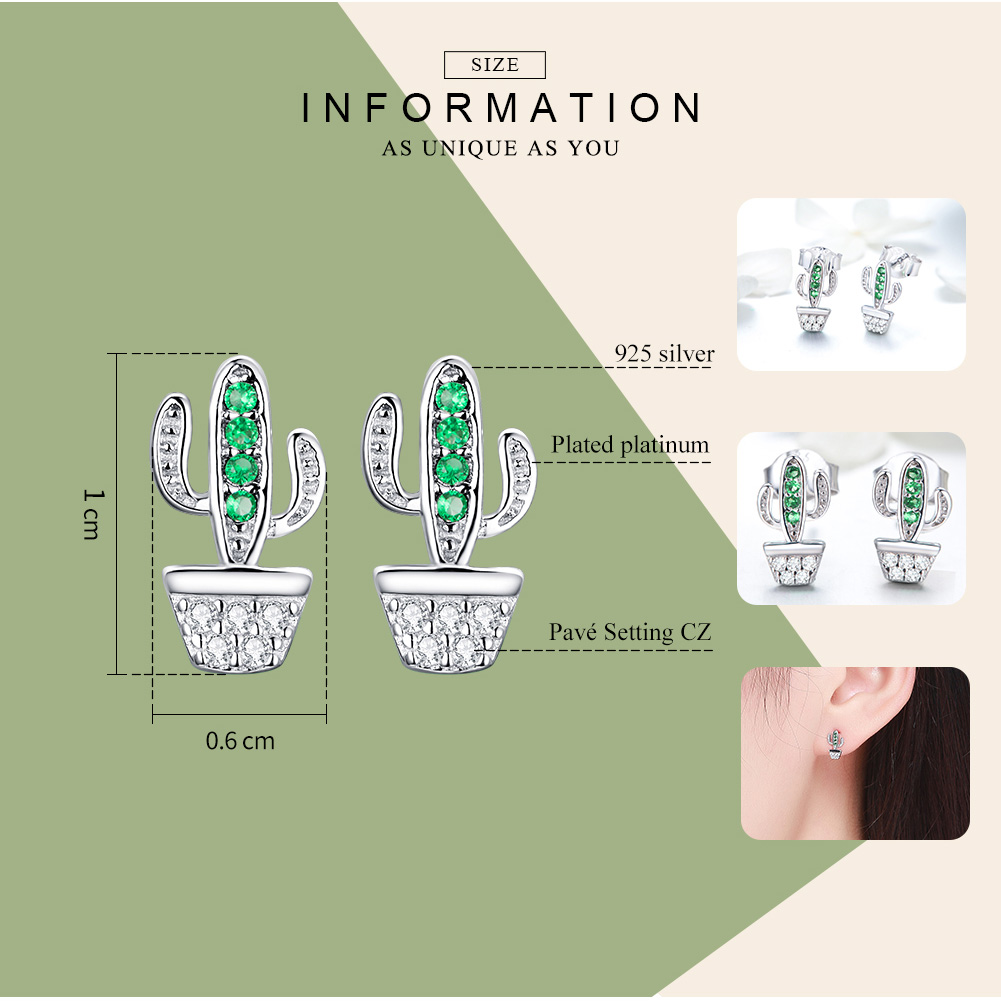 Pandora Style Cactus Oorknopjes - SCE522