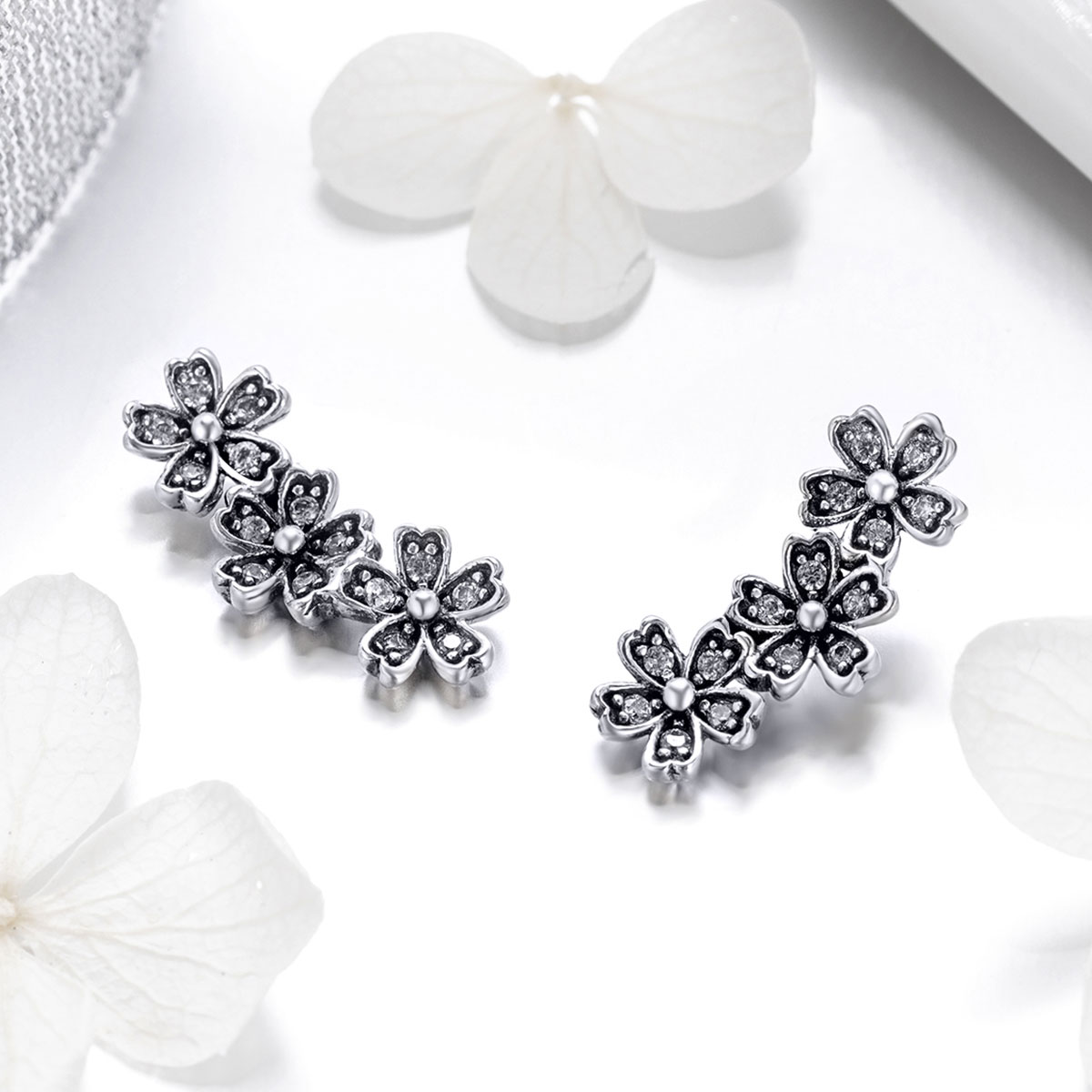 Pandora Style Gecontracteerde Daisy Oorknopjes - SCE419