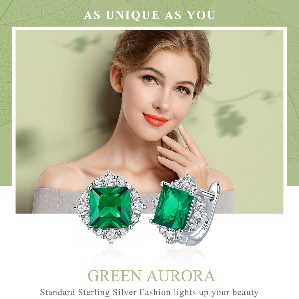 Pandora Style Groene Aurora Oorknopjes - SCE540