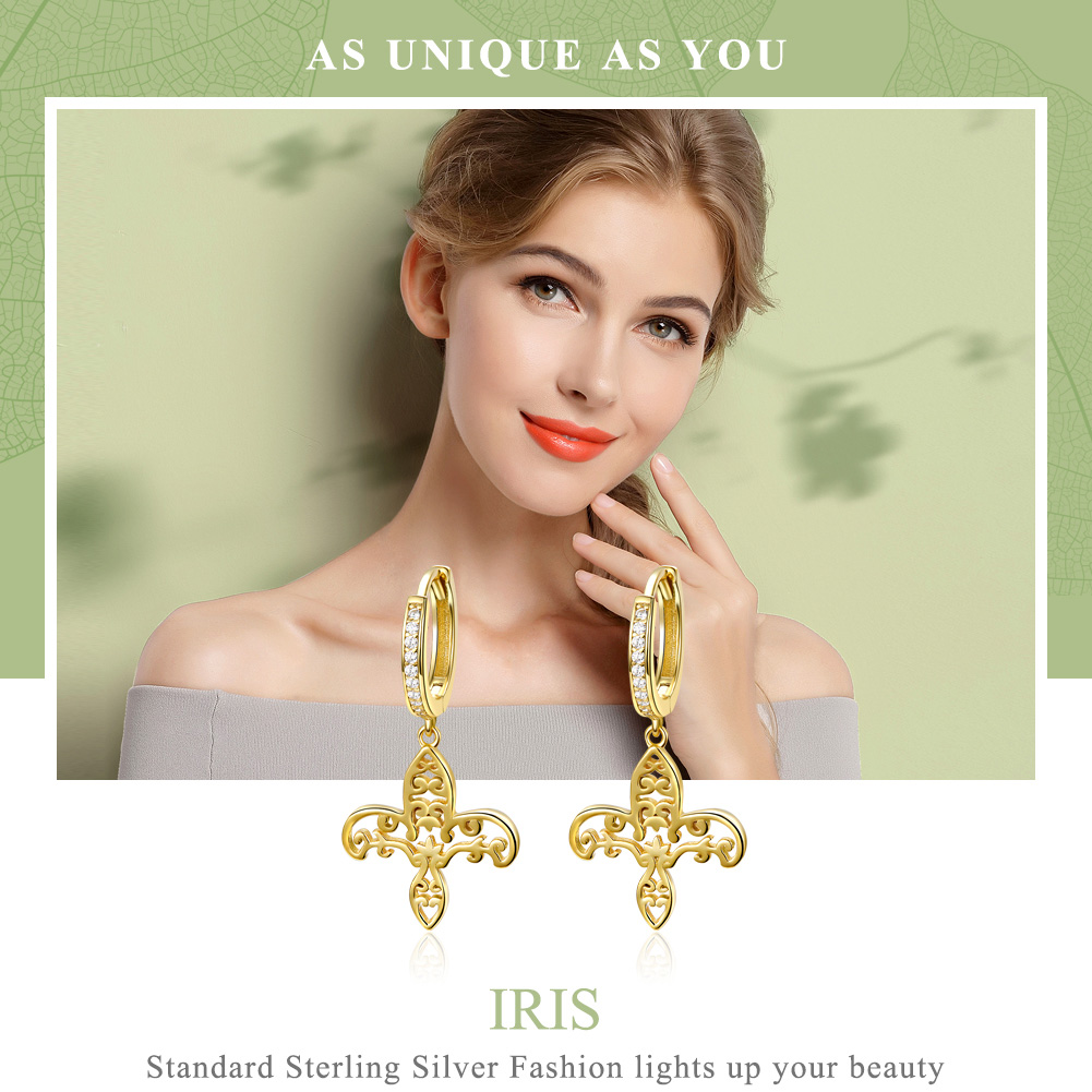 Pandora Style Iris Oorhangers - SCE535