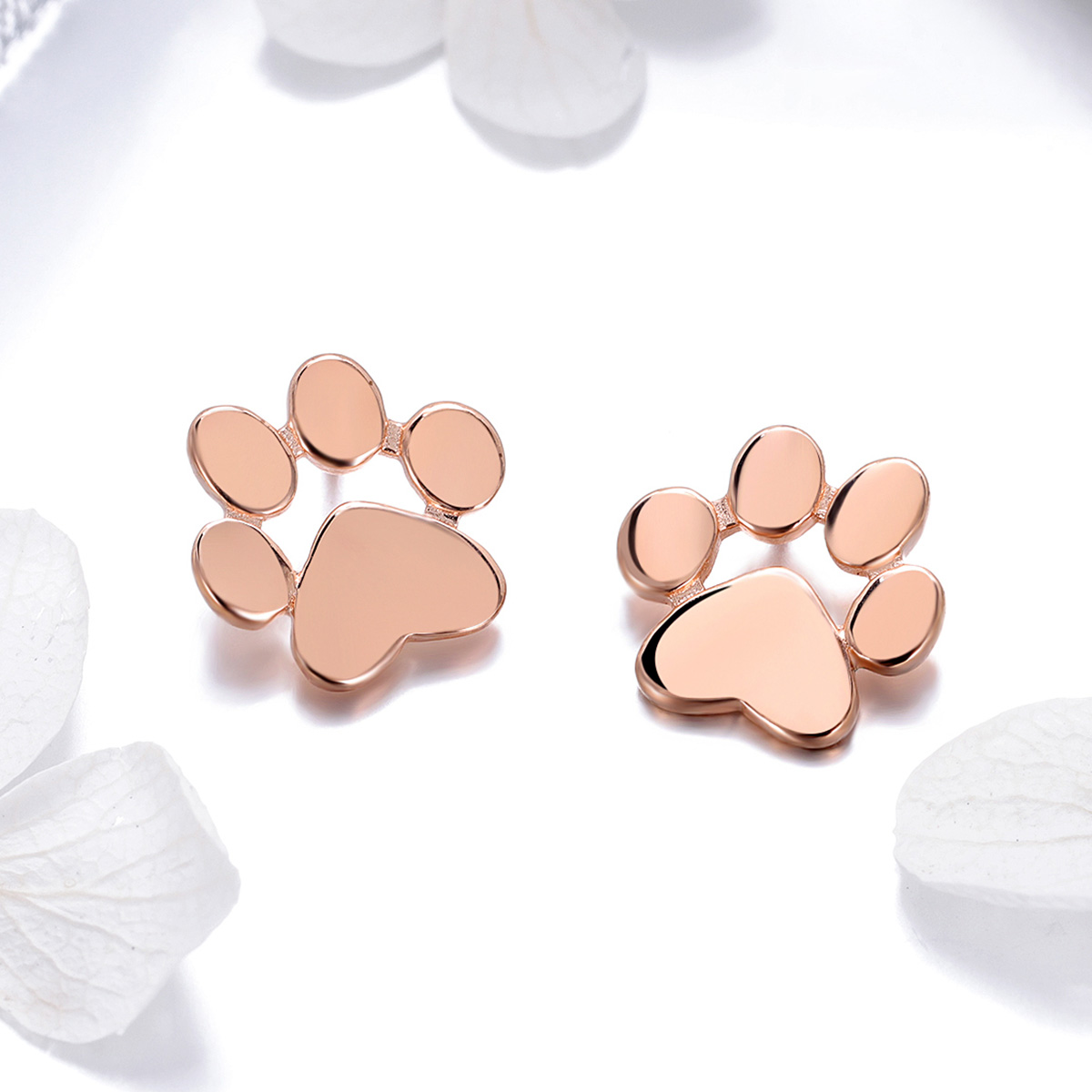 Pandora Style Rose SchattigSchattige Kattenpoot Oorknopjes - SCE407-3