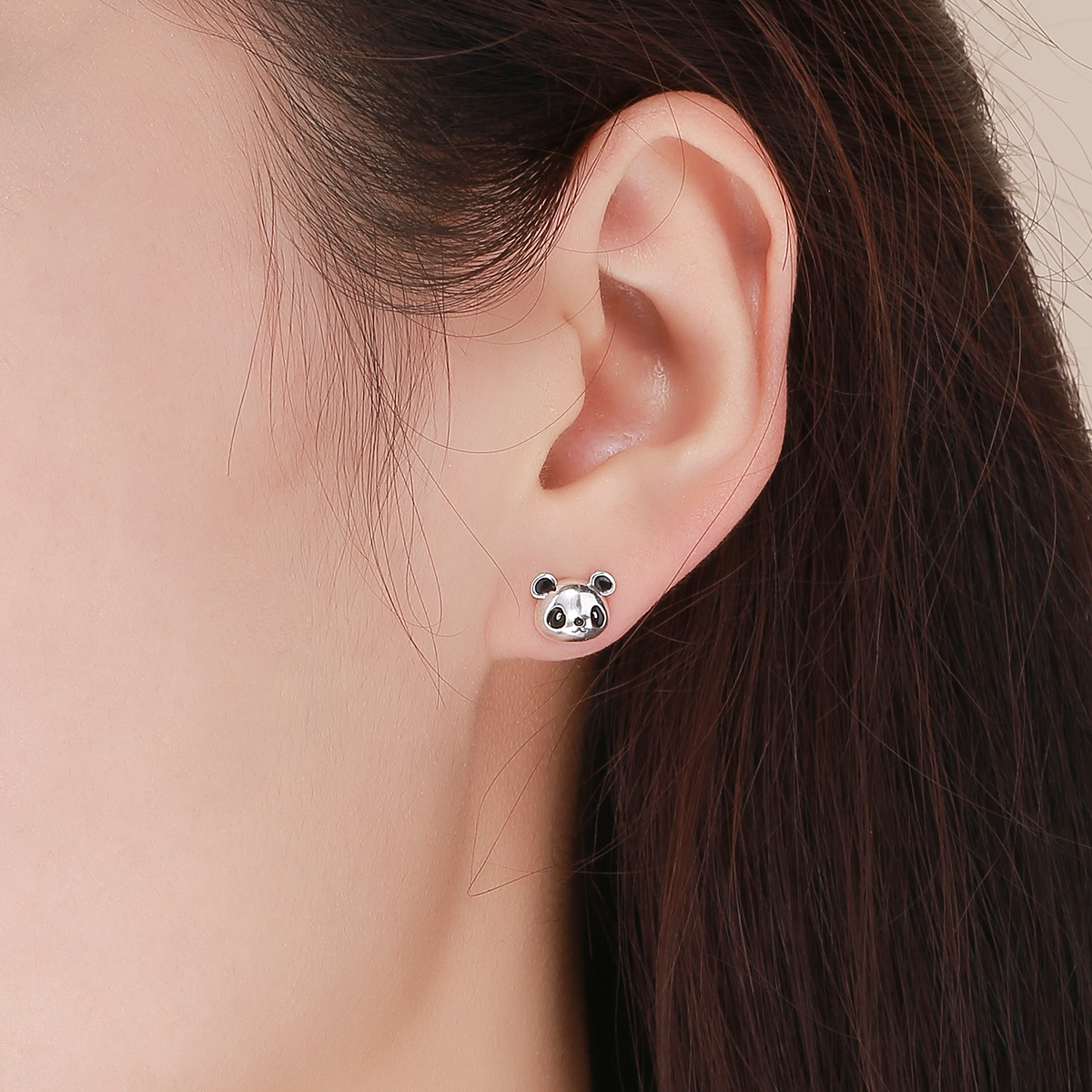 Pandora Style Schattige Panda Oorknopjes - SCE386