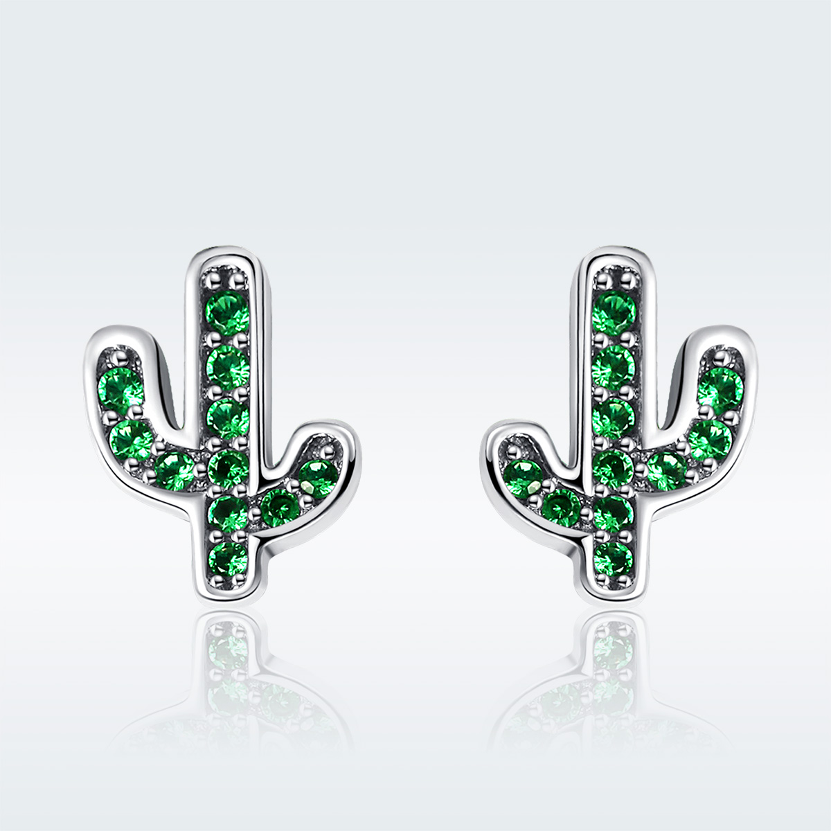 Pandora Style Verse Cactus Oorknopjes - SCE097