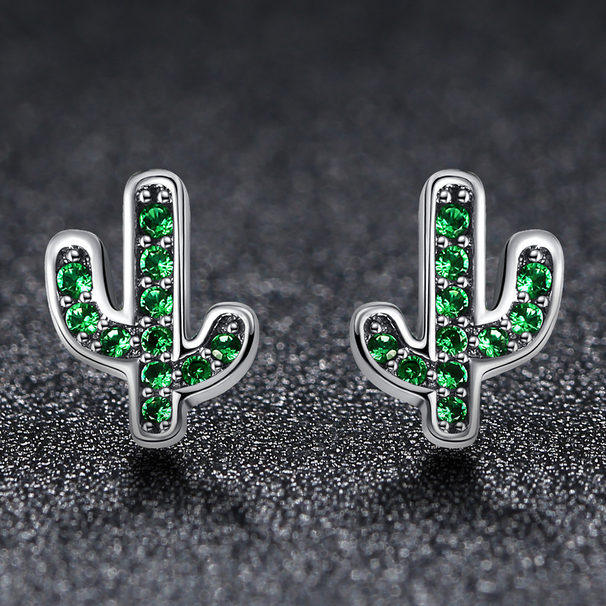 Pandora Style Verse Cactus Oorknopjes - SCE097