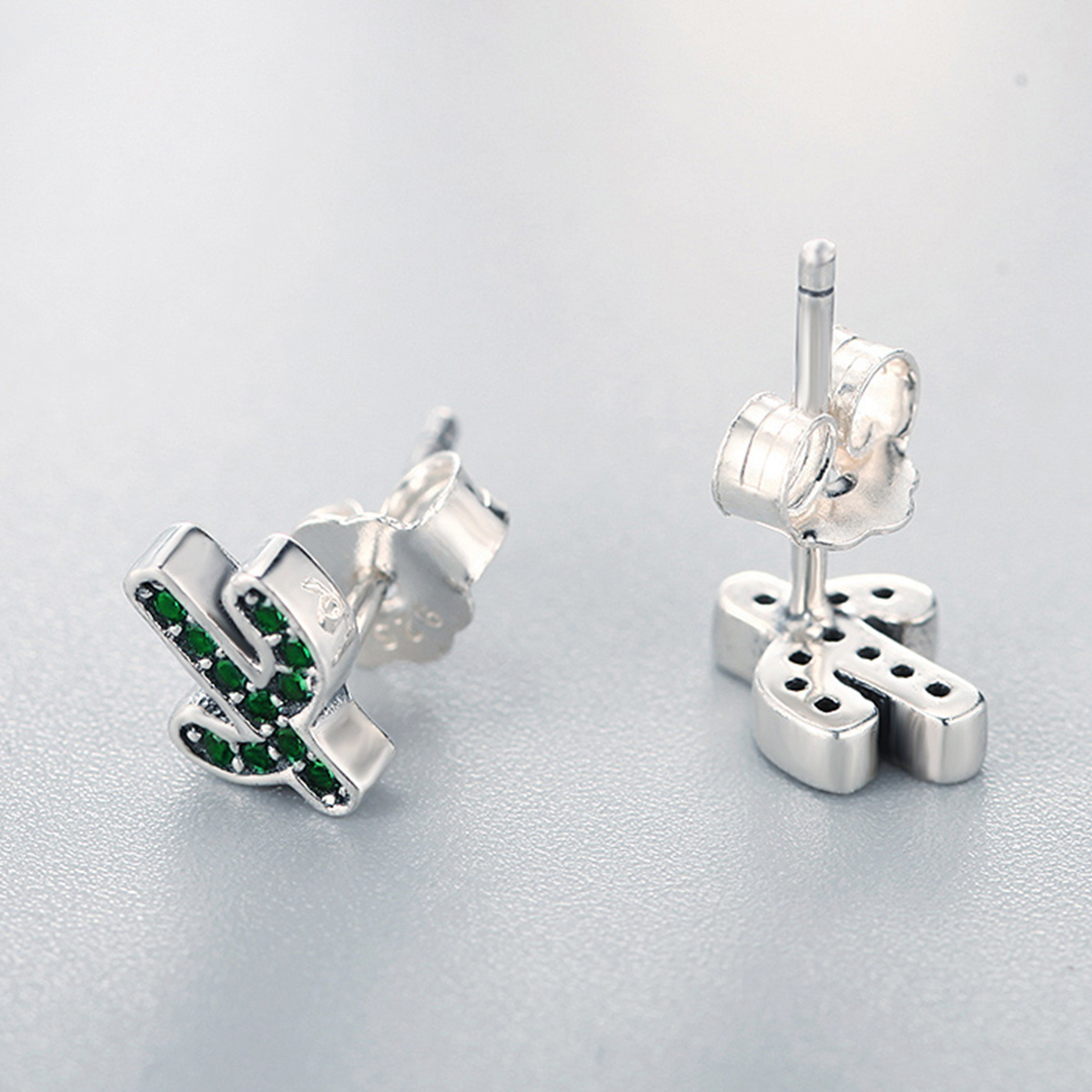 Pandora Style Verse Cactus Oorknopjes - SCE097